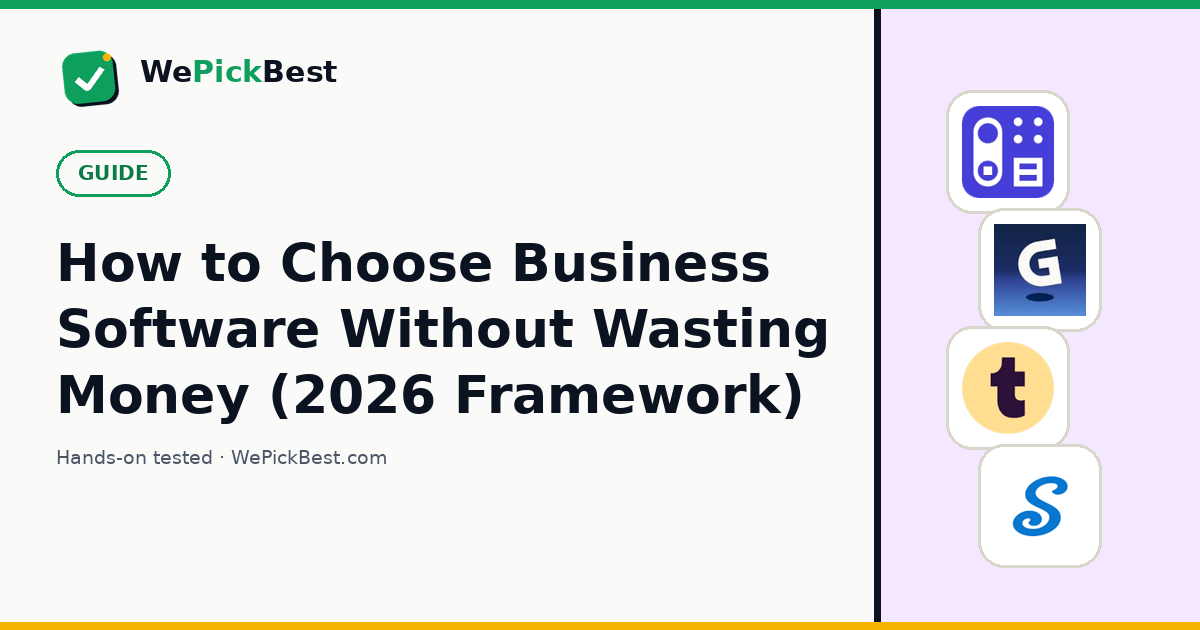 How to Choose Business Software Without Wasting Money (2026 Framework)